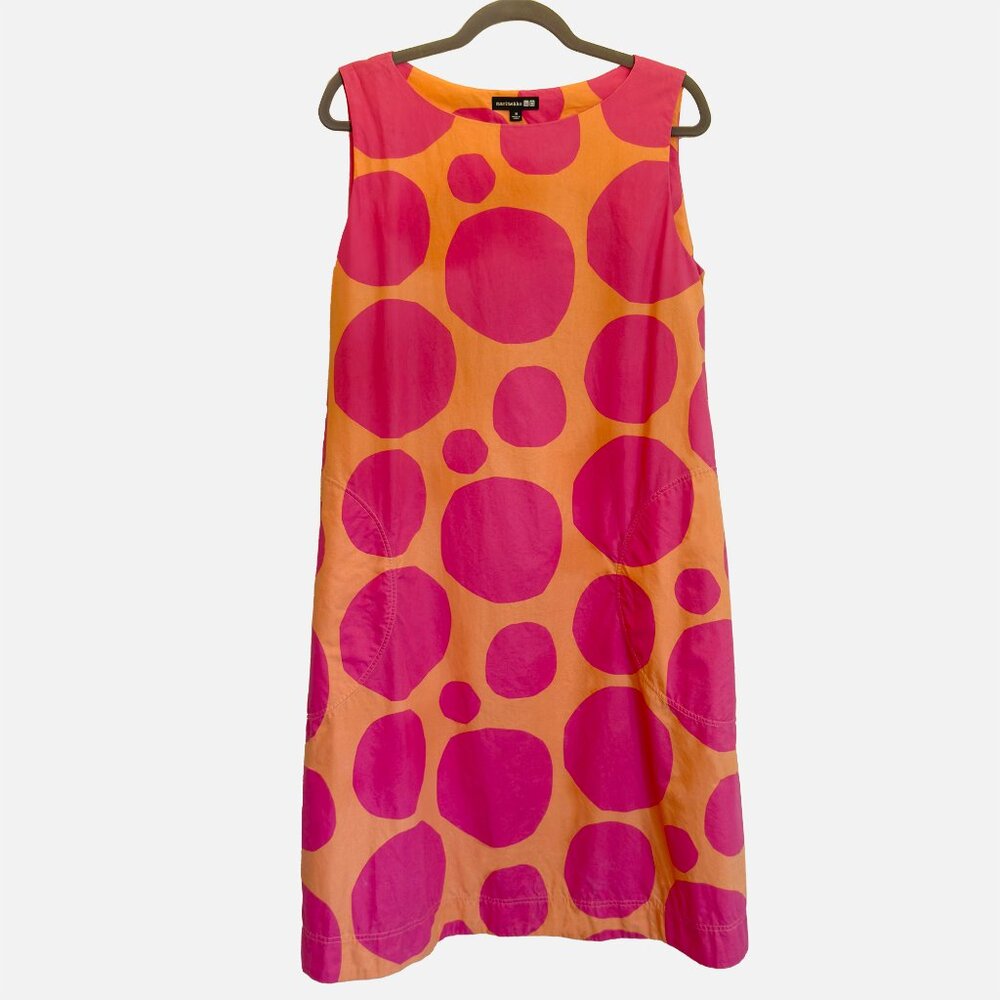 MARIMEKKO x UNIQLO Sleeveless A-line dress | Medium | Pink & Orange Dots